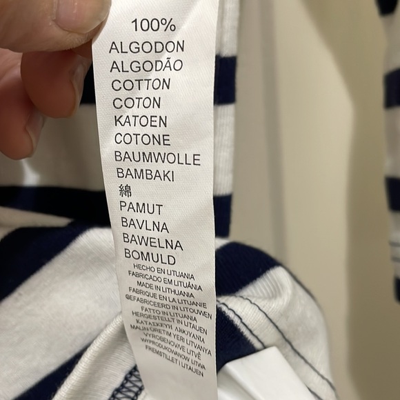 Zara navy white striped top (sz m) - Picture 6 of 7